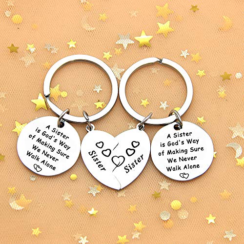 Hermanas Llaveros Cadena Hermana Llaveros Cumpleaños Graduación Regalos Una Hermana es la Forma de Dios de asegurarse de Que Nunca caminemos Solos