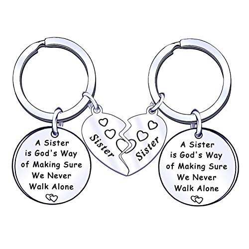 Hermanas Llaveros Cadena Hermana Llaveros Cumpleaños Graduación Regalos Una Hermana es la Forma de Dios de asegurarse de Que Nunca caminemos Solos