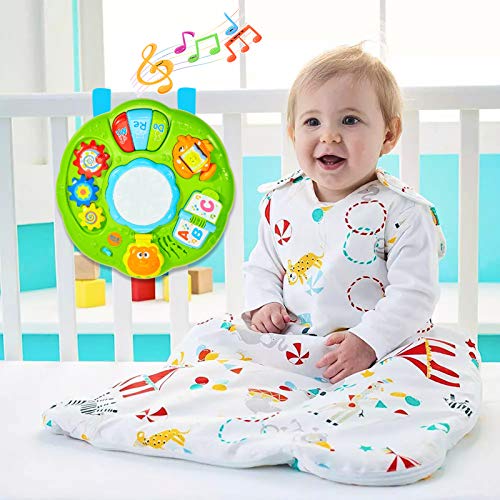 HERSITY Mesa de Actividades Tambor Juguetes Educativos Centro de Actividades Musical para Bebe 18 Meses