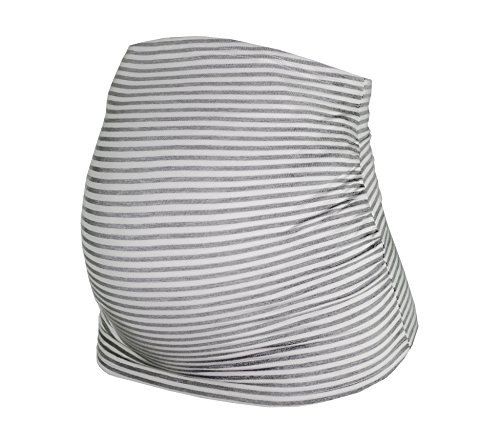 Herzmutter Banda de Vientre para Mujeres Embarazadas - Conjunto de 2 - Bandas de Maternidad del Vientre - Fajas-Extensión de la Camisa para el Embarazo - 6000 (S, Azul/Gris-Rayas, Viejo)