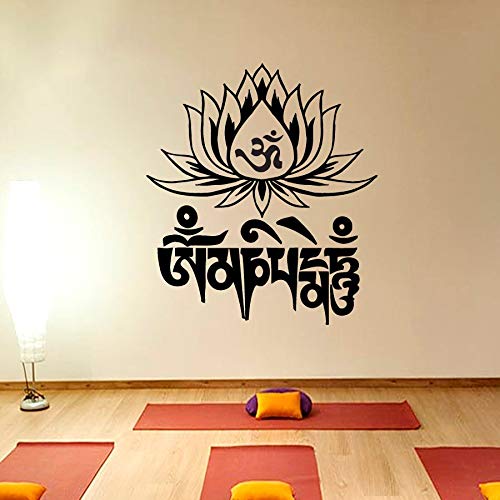hetingyue Yoga Lotus Etiqueta de la Pared decoración del hogar Arte Vinilo calcomanía decoración extraíble Etiqueta de la Pared 104x120cm