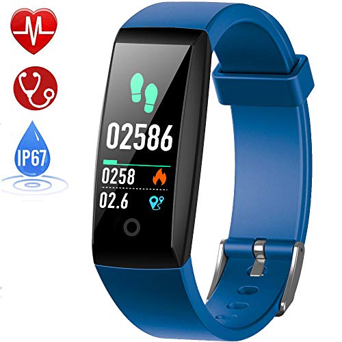 HETP Pulsera de Actividad, Reloj Inteligente con Pulsómetro y Presión Arterial Relojes Deportivos GPS Impermeable IP67 Monitor de Ritmo Cardíaco Actividad Pulsera Mujer Hombre Reloj Fitness Podómetro