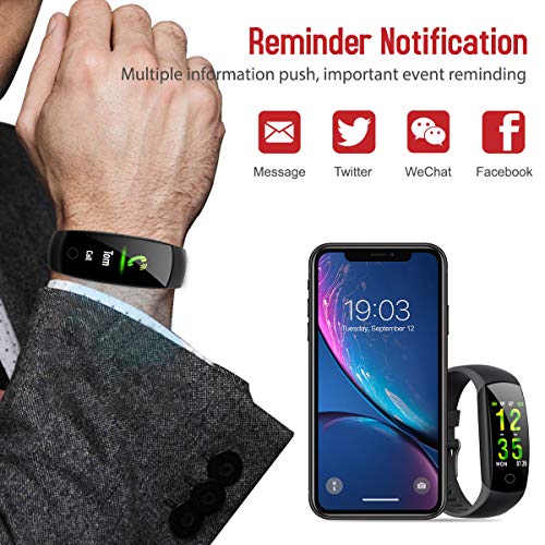 HETP Pulsera de Actividad Reloj Inteligente Mujer Hombre Pantalla a Color con Pulsómetro y Presión Arterial Medidor Relojes Deportivos Impermeable Podómetro Cuantas Calorías para xiaomi Samsung etc.