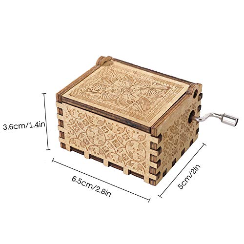 Heveer Caja de Música de Manivela de Madera Caja Musical Tallada a Mano del Tema Retro Mejor Regalo para Pareja Niños Amigos