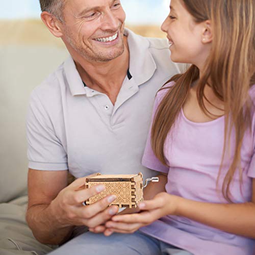 Heveer Caja de Música de Manivela de Madera Caja Musical Tallada a Mano del Tema Retro Mejor Regalo para Pareja Niños Amigos