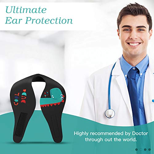 HeySplash Banda para Cabeza de Natación de Neopreno para Niños, Diadema de Oídos Ajustable y Antideslizante Recomendado por Otorrinolaringólogo para Surf Buceo Boga y Rafting, Talla M - Negro