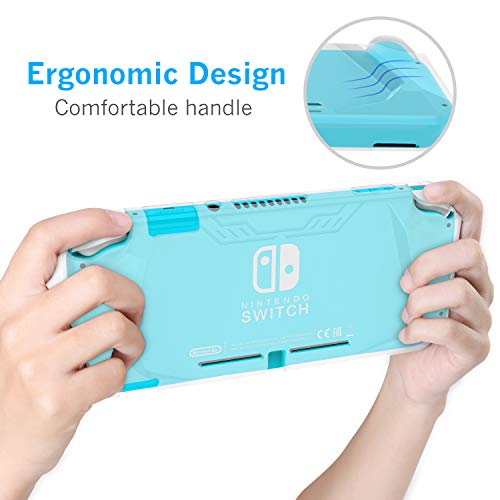 HEYSTOP Funda para Nintendo Switch Lite, Carcasa Switch Lite con Protector de Pantalla y 6 Agarres para el Pulgar, Cubierta Protectora de TPU para Switch Lite con Antiarañazos (Transparente)