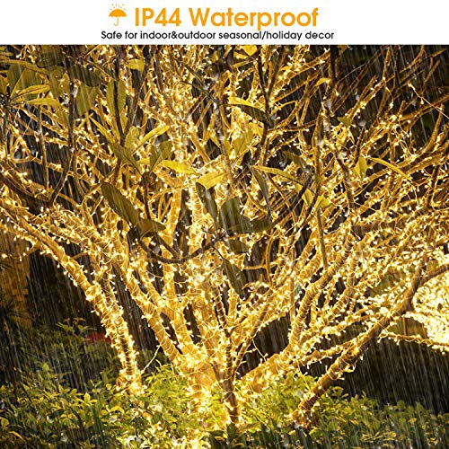 Hezbjiti Navidad Guirnalda Luces Exterior, 120m/393ft 1000 Led Luces de Hadas Blanco Cálido para Interior Fiestas Boda Balcón Casa Arbol de Navidad Jardín