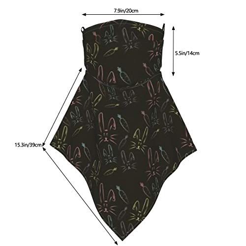 hfdff Mascarilla Facial de Tela de Zanahoria y Cara de Conejo Lavable, sólida, Lavable, Transpirable, Elegante, pañuelo Facial para Interiores y Exteriores