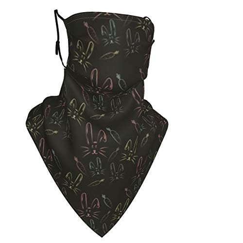 hfdff Mascarilla Facial de Tela de Zanahoria y Cara de Conejo Lavable, sólida, Lavable, Transpirable, Elegante, pañuelo Facial para Interiores y Exteriores