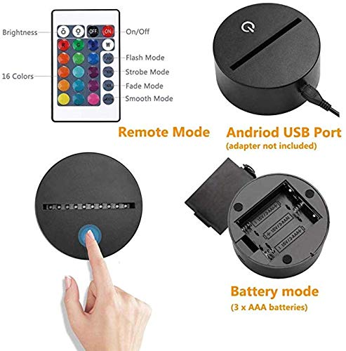 HHANN 3D Luz Nocturna Para Niños, Ala De Serpiente Animal Creativa Led Usb Luces Nocturnas Ilusión Lámpara De Mesa Táctil Luces Con Control Remoto Para La Decoración Del Partido Presentes De Cumpleaño