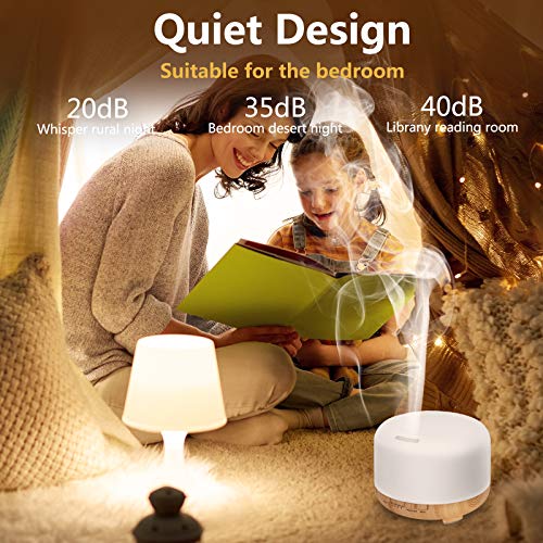 Hianjoo Aroma Diffuser Humidificador 450ml Humidificador Ultrasónico Aromaterapia Lámpara LED Colorida con Función Altavoz Control Remoto para Yoga Salon SPA Vivir,Dormir, Bañarse, Hotel, Marrón