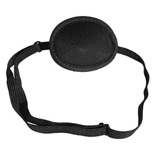 Hicarer Parche de Ojo de Pirata Parche Ocular Ajustable Máscara de Solo Ojo de Cóncavo de Niños Adultos para Ambliopía Ojo Perezoso Recuperación de Ojos, Negro (2.52 x 2.17 Pulgadas)