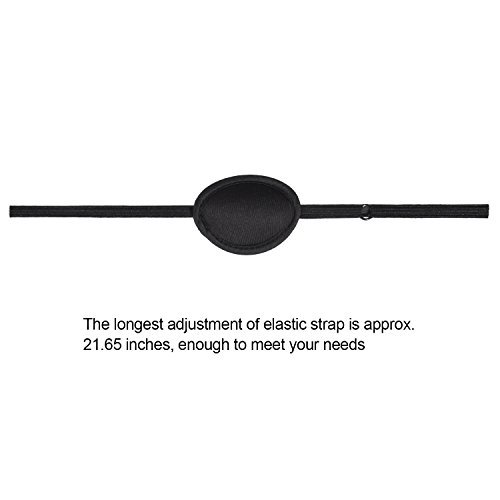 Hicarer Parche de Ojo de Pirata Parche Ocular Ajustable Máscara de Solo Ojo de Cóncavo de Niños Adultos para Ambliopía Ojo Perezoso Recuperación de Ojos, Negro (2.52 x 2.17 Pulgadas)