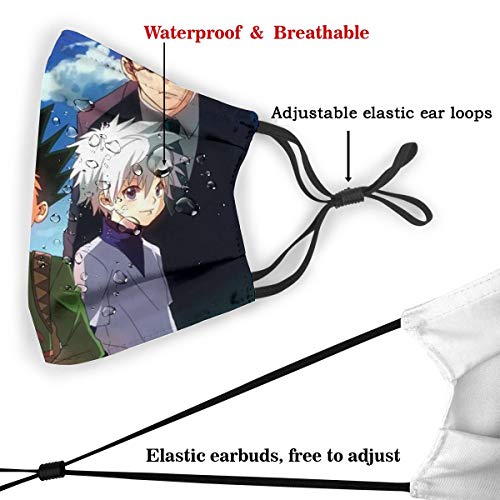 Hidreama Hun_TER×hu_Nt - Mascarilla en forma de M, diseño de dibujos animados para acampar boca Muffs Rave decoración sin costuras suave niños