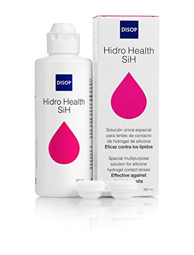 Hidro Health SiH Solución Única Específica para Lentes de Hidrogel de Silicona, Líquido de Lentillas Eficaz Contra los Lípidos, 360 ml