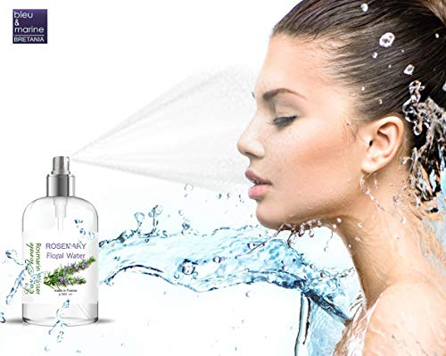 Hidrolato de Romero Agua Floral Spray Facial- Loción Tónica para el cabello y la piel grasa y con acné Natural 100% 500 ML