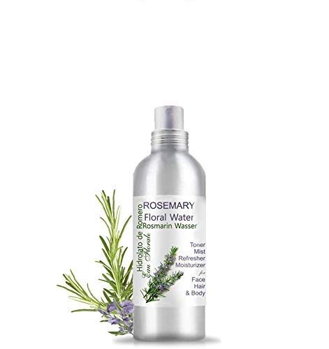 Hidrolato de Romero Agua Floral Spray - Loción Tónica para el cabello y la piel grasa y con acné (200 ml) Natural 100%