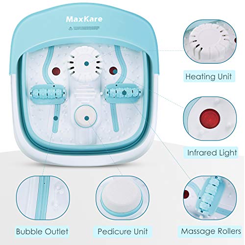 Hidromasajeador de pies, plegable, masaje con burbujas, vibraciones e infrarrojos, calentamiento del agua