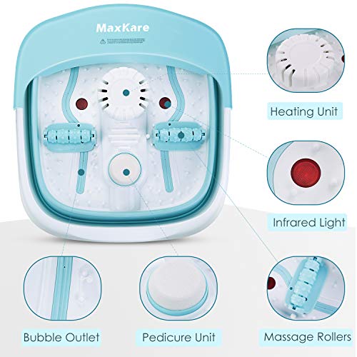 Hidromasajeador de pies, plegable, masaje con burbujas, vibraciones e infrarrojos, calentamiento del agua