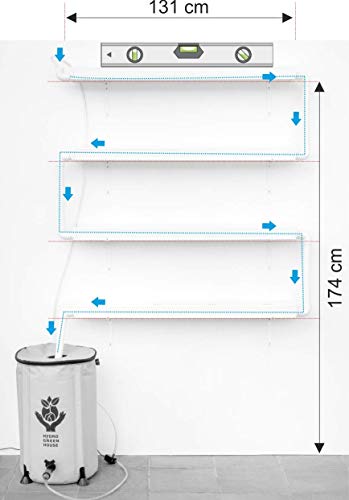Hidroponía, Huerto Vertical para Cultivo de 16 Plantas, con depósito de 50 litros y riego automático. Bomba y abono hidropónico. SIN Pegamento PVC