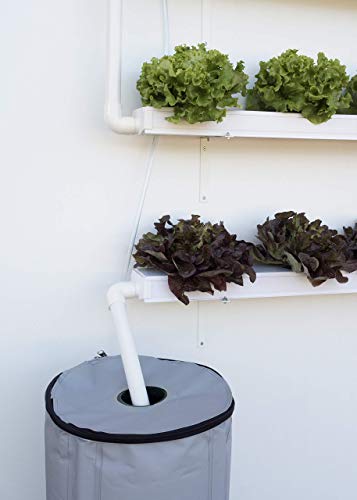 Hidroponía, Huerto Vertical para Cultivo de 16 Plantas, con depósito de 50 litros y riego automático. Bomba y abono hidropónico. SIN Pegamento PVC