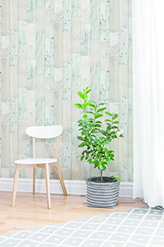 (Hierba Vintage, Paquete de 2) Papel tapiz de mural autoadhesivo con veta de madera reciclada y rústica 50cm X 3M (19,6" X 118"), 0,15mm Para revestimiento de restauración de muebles, sala de estar