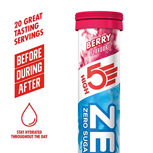 HIGH5 ZERO Pastillas de Hidratación por Electrolitos con Vitamina C Añadida (Bayas, 20 Tabletas)