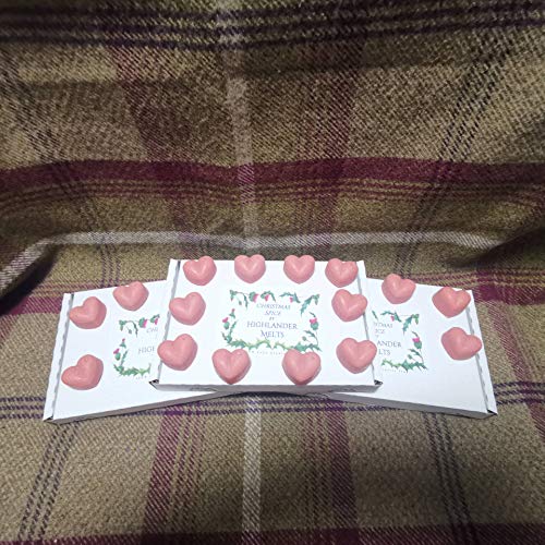 Highlander derrite cera perfumada, especias navideñas, corazones de cera casera, 100% soja natural, regalos perfectos para cumpleaños y día de San Valentín, larga duración, caja de 20 unidades.