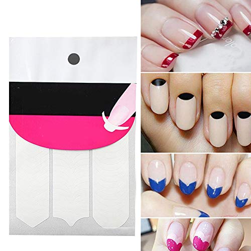Hilai Pegatinas de Uñas Moda Pegatinas de Uñas Francesas Pegatinas Conjunto con Diferentes Formas para Uñas de Manicura DIY Accesorios Para Uso Profesional o Hogar 1 hoja