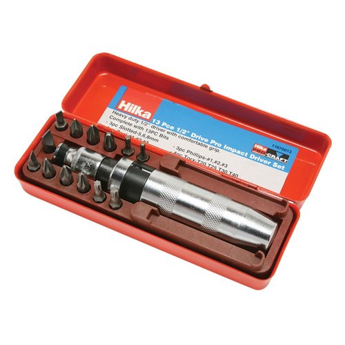 Hilka 11670013 Destornillador impacto Kit Craft Pro 13 piezas 1/2"