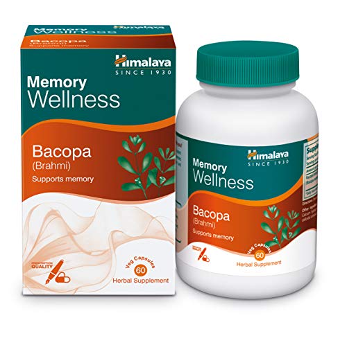 Himalaya Bacopa Memory Wellness, Cápsulas vegetales para memoria, 60 cápsulas
