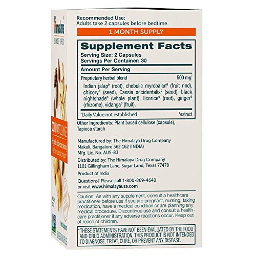 Himalaya ComfortCleanse con Achicoria, Jengibre y Regaliz para la limpieza de colon, la desintoxicación y la constipación ocasional - 500 mg, 60 cápsulas (Comfort Cleanse (For Digestion))