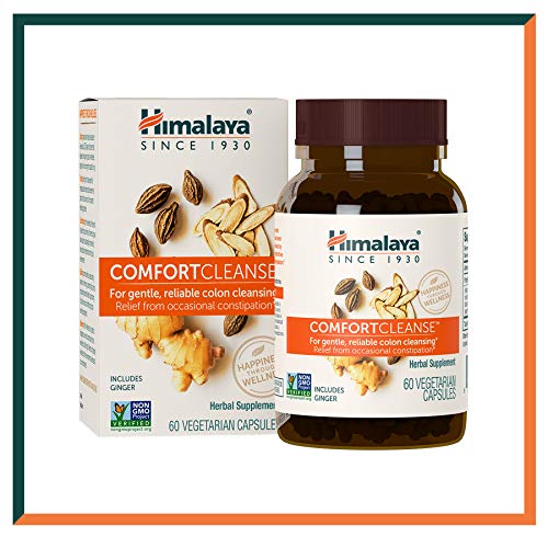 Himalaya ComfortCleanse con Achicoria, Jengibre y Regaliz para la limpieza de colon, la desintoxicación y la constipación ocasional - 500 mg, 60 cápsulas (Comfort Cleanse (For Digestion))