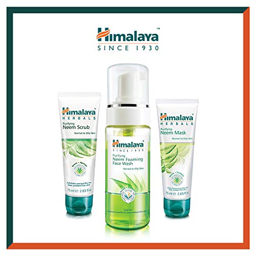 Himalaya Neem Face Wash Foam, Scrub and Mask - Solución natural sin jabón para los hombres y las mujeres - Ayuda a minimizar, controlar y prevenir el acné - Set de 3 (Total Acne Solution Set-Foam)