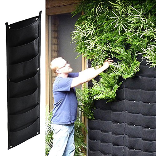 HIMM - 7 poches murales verticales pour plantation - Décoration idéale pour votre jardin ou maison