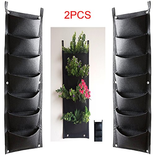 HIMM - 7 poches murales verticales pour plantation - Décoration idéale pour votre jardin ou maison