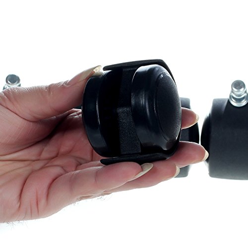 HIMRY KXD3200 – Ruedas para Silla de Oficina, 5 Unidades, para parqué, 11 mm, para Suelos Duros, Color Negro