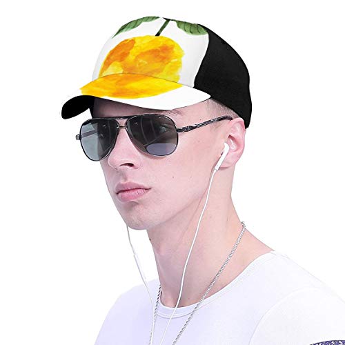 Hip Hop Sun Hat Baseball Cap,Hand Drawn Lemon Watercolors Summer Organic Food Natural Product,For Men&Women