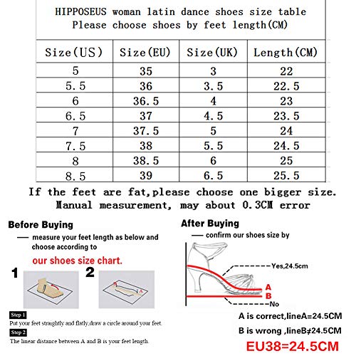 HIPPOSEUS Zapatos de Baile Latino estándar para Mujer Zapatos de salón con Lentejuelas y tacón 7CM,259-7,Plateado Color,EU 39