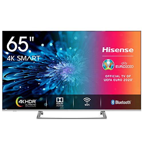 Hisense H65BE7400 Smart TV 65' 4K Ultra HD, 3 HDMI, 2 USB, Salida Óptica, WiFi, Bluetooth, Dolby Vision HDR, Wide Color Gamut, Audio Dts, Procesador Quad Core, Smart TV VIDAA U 3.0 con IA