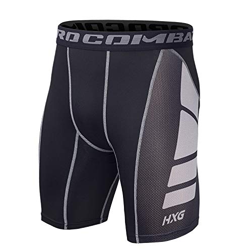 Hivexagon Pantalones Cortos de Compresión de Media Pierna para Deportes, Correr y Entrenamiento de Gimnasio SM008GYM