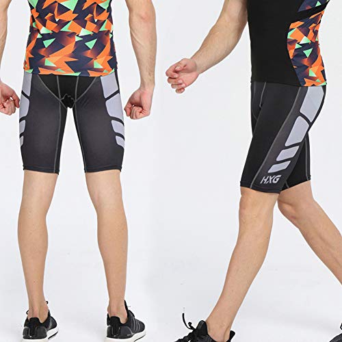 Hivexagon Pantalones Cortos de Compresión de Media Pierna para Deportes, Correr y Entrenamiento de Gimnasio SM008GYM