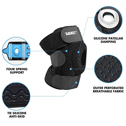 HiXB 1X Rodillera Apoyo de Rodilla para Hombres Mujeres Correr Baloncesto Ciclismo Caminar Kneepad contra la rehabilitación de Lesiones Deportivas Curación Natural,Left