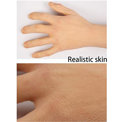 HJG Guantes de la Mano de Silicona Falsos Ancianos para Travesti Transexual Cubiertas de Scar Adultos, Traje de Camuflaje Fotografía Cubiertas de la Cicatriz,Blanco