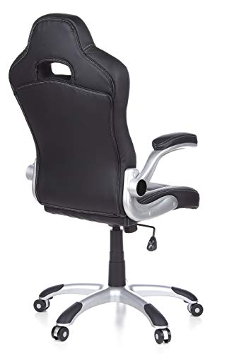 hjh OFFICE 621710 Silla Gaming RAYCER Sport Piel sintética Negro/Gris reposabrazos Plegables Silla de Escritorio inclinable