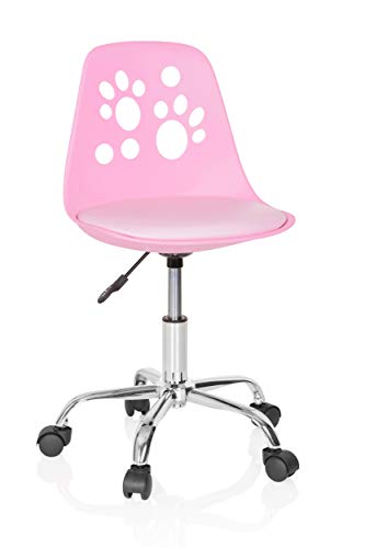 hjh OFFICE 742004 Silla para niños Fancy I Rosa Silla giratoria Infantil Ajustable