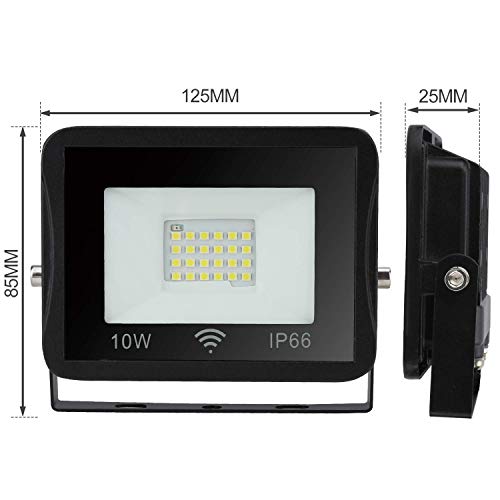 HJTLK Luces de Seguridad con Sensor de Movimiento, 5 Paquetes de reflectores de Radar LED de 20 w, luz Exterior con Sensor de 2000 lúmenes superbrillante, IP66 Impermeable