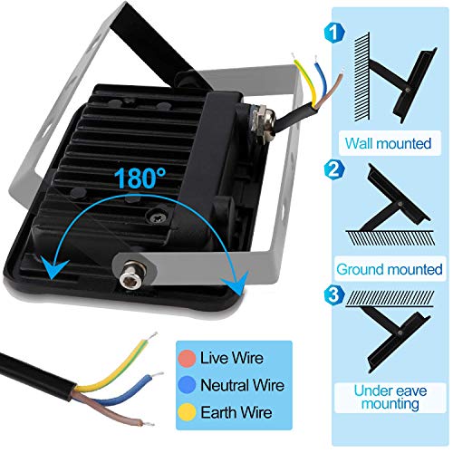 HJTLK Luces de Seguridad con Sensor de Movimiento, 5 Paquetes de reflectores de Radar LED de 20 w, luz Exterior con Sensor de 2000 lúmenes superbrillante, IP66 Impermeable