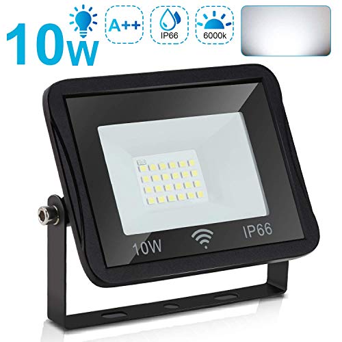 HJTLK Luces de Seguridad con Sensor de Movimiento, 5 Paquetes de reflectores de Radar LED de 20 w, luz Exterior con Sensor de 2000 lúmenes superbrillante, IP66 Impermeable